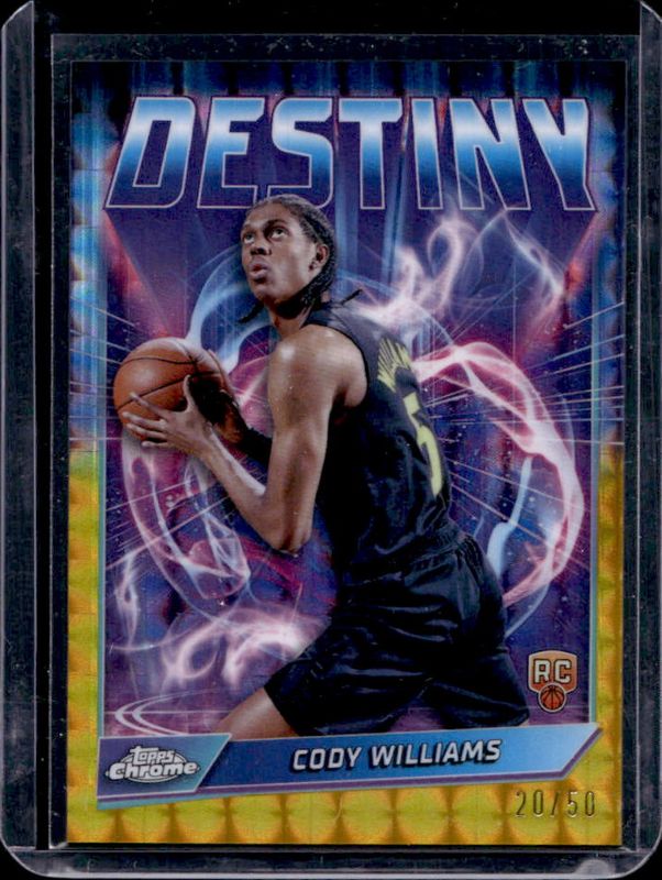 Cody Williams 2024 Topps Chrome #D-8 Destiny - Gold Geometric Refractor /50 Rookie RAW