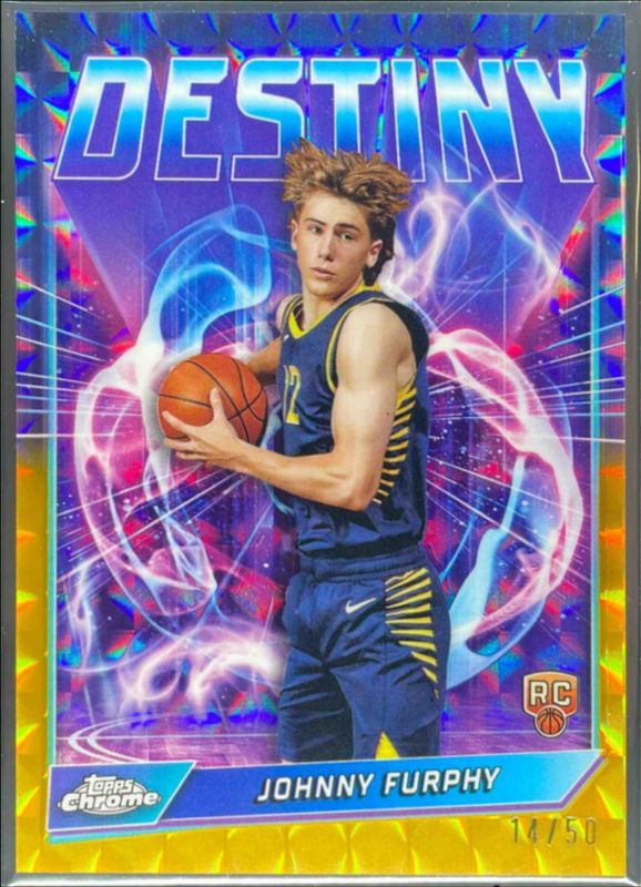 Johnny Furphy 2024 Topps Chrome #D-25 Destiny - Gold Geometric Refractor /50 Rookie RAW