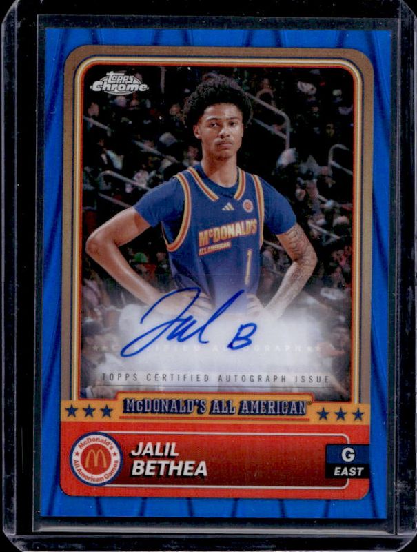 Jalil Bethea 2024 Topps Chrome McDonald's All-American #25 Base Autographs - Blue RayWave Refractor RAW