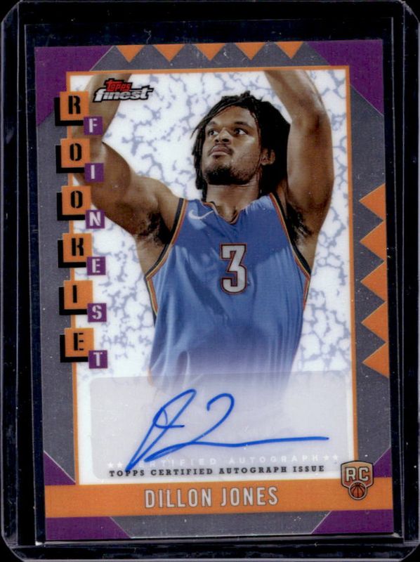 Dillon Jones 2024 Topps Finest #RFA-DJ Rookie Finest Autographs RAW