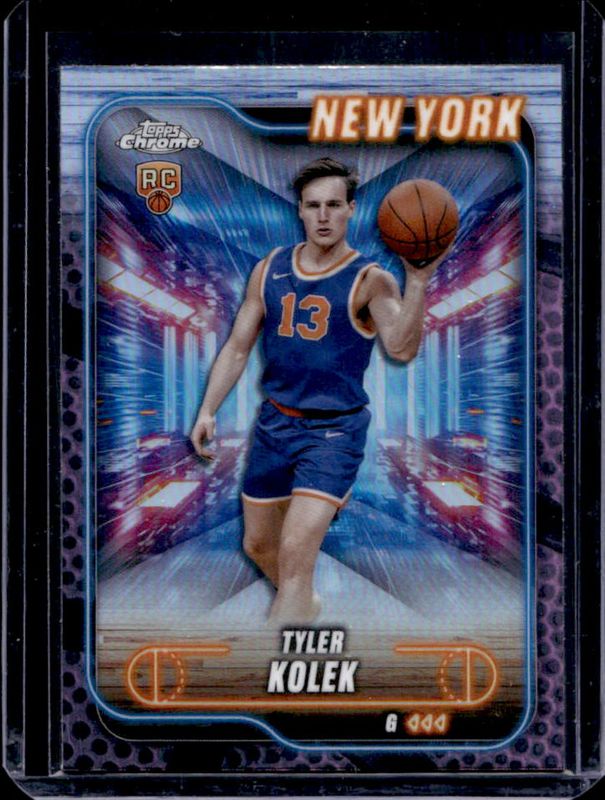 Tyler Kolek 2024 Topps Chrome #167 Pink Basketball Refractor Rookie RAW