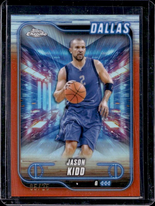 Jason Kidd 2024 Topps Chrome #129 Orange Refractor /25 RAW
