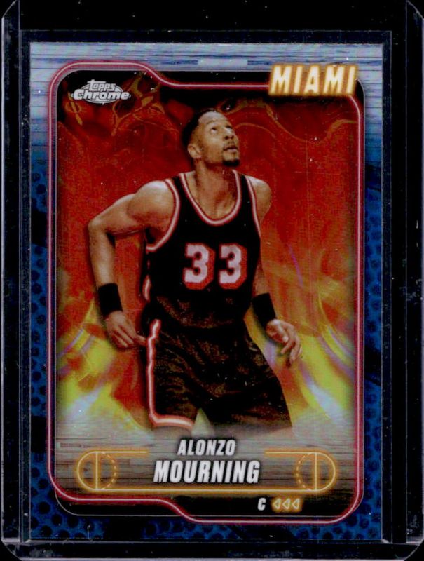 Alonzo Mourning 2024 Topps Chrome #9 Blue Basketball Refractor RAW