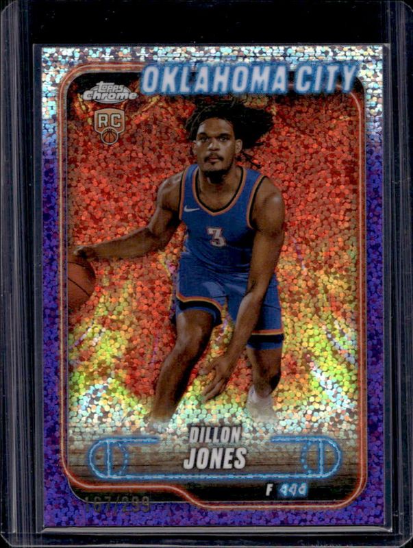 Dillon Jones 2024 Topps Chrome #189 Purple Speckle Refractor /299 RAW