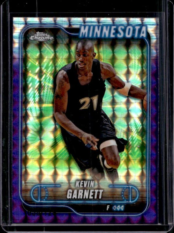 Kevin Garnett 2024 Topps Chrome #44 Purple Geometric Refractor /129 RAW