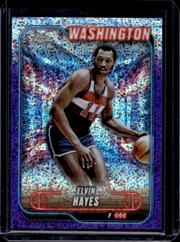 Elvin Hayes 2024 Topps Chrome #85 Purple Speckle Refractor /299 RAW
