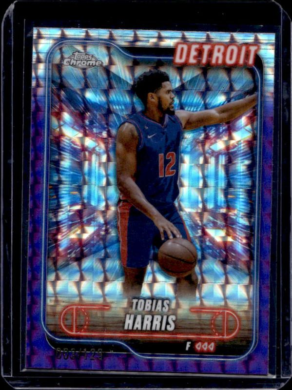 Tobias Harris 2024 Topps Chrome #5 Purple Geometric Refractor /129 RAW