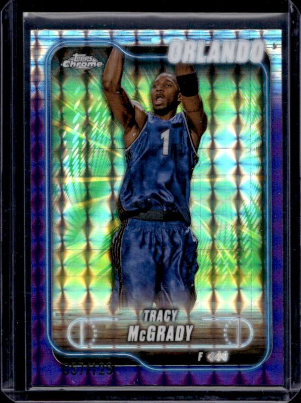 Tracy McGrady 2024 Topps Chrome #42 Purple Geometric Refractor /129 RAW
