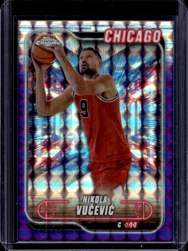 Nikola Vucevic 2024 Topps Chrome #97 Purple Geometric Refractor /129 RAW