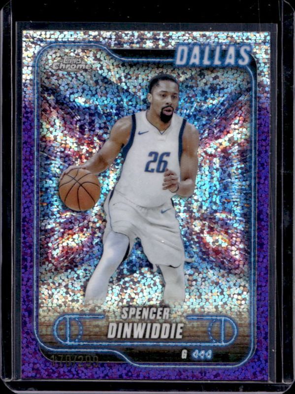 Spencer Dinwiddie 2024 Topps Chrome #175 Purple Speckle Refractor /299 RAW