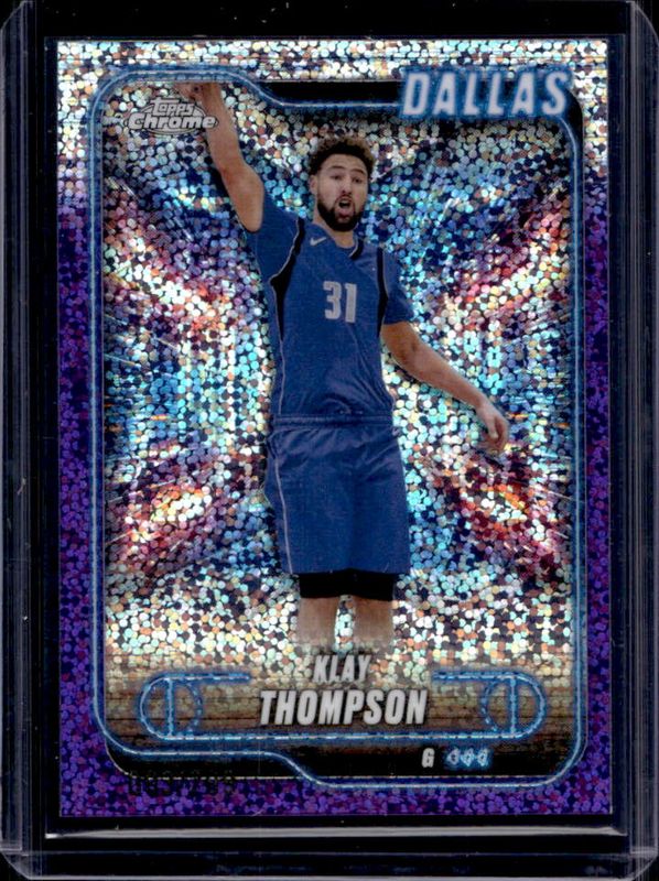 Klay Thompson 2024 Topps Chrome #178 Purple Speckle Refractor /299 RAW