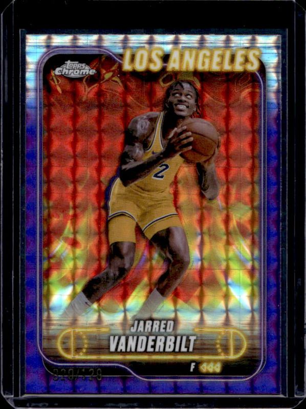 Jarred Vanderbilt 2024 Topps Chrome #27 Purple Geometric Refractor /129 RAW