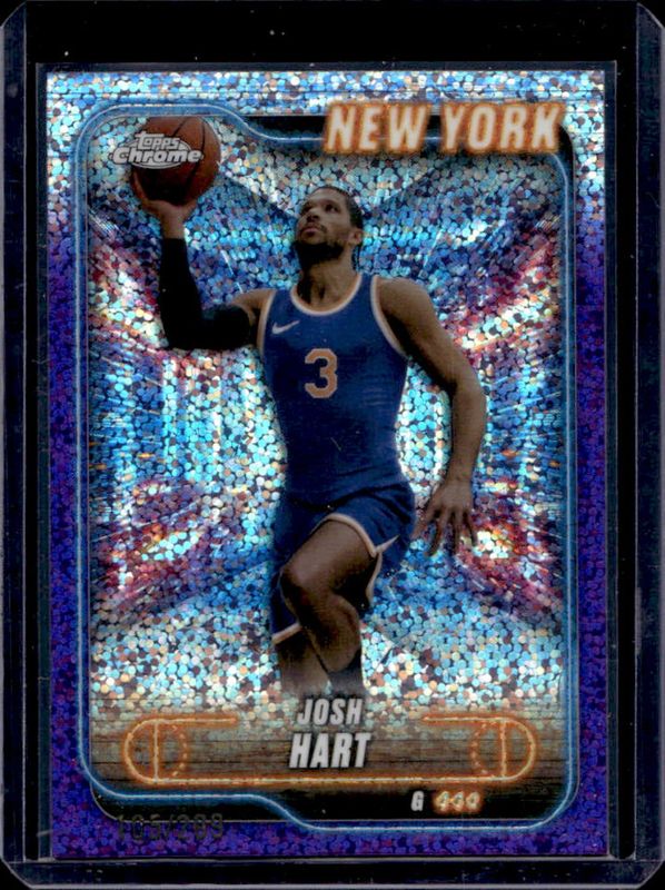 Josh Hart 2024 Topps Chrome #71 Purple Speckle Refractor /299 RAW