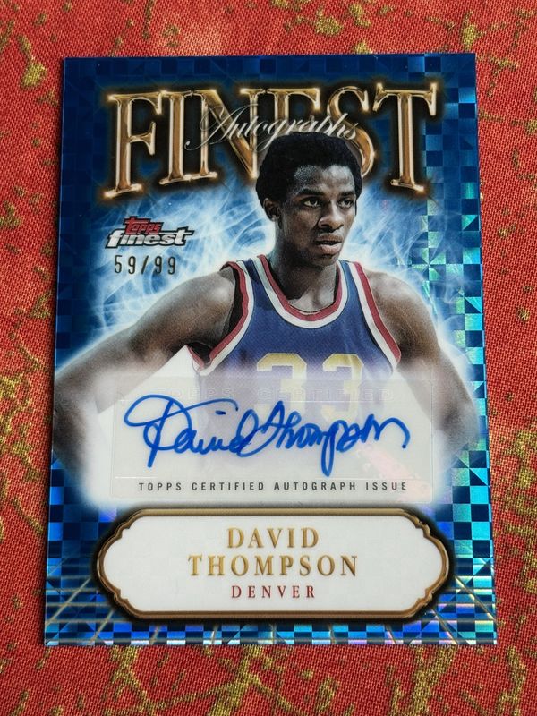 David Thompson 2024 Topps Finest #FA-DT Finest Autographs - Blue X-Fractor /99 RAW