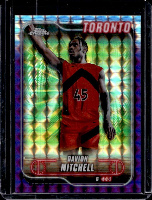 Davion Mitchell 2024 Topps Chrome #128 Purple Geometric Refractor /129 RAW