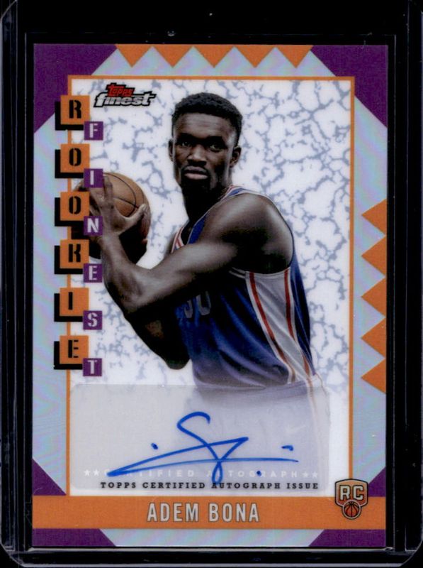 Adem Bona 2024 Topps Finest #RFA-AB Rookie Finest Autographs - Refractor RAW