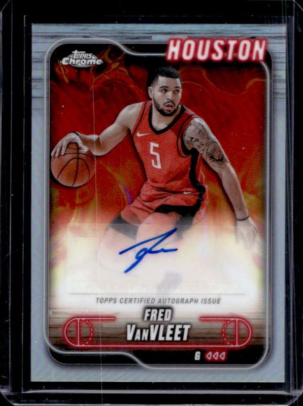 Fred VanVleet 2024 Topps Chrome #TCA-FV Chrome Autographs - Refractor RAW