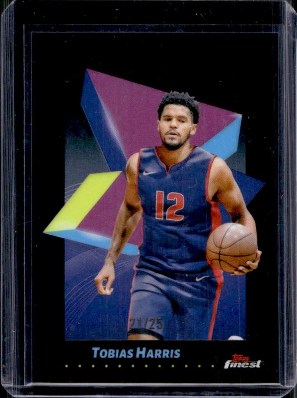 Tobias Harris 2024 Topps Finest #32 Base Common - Black Refractor /25 RAW