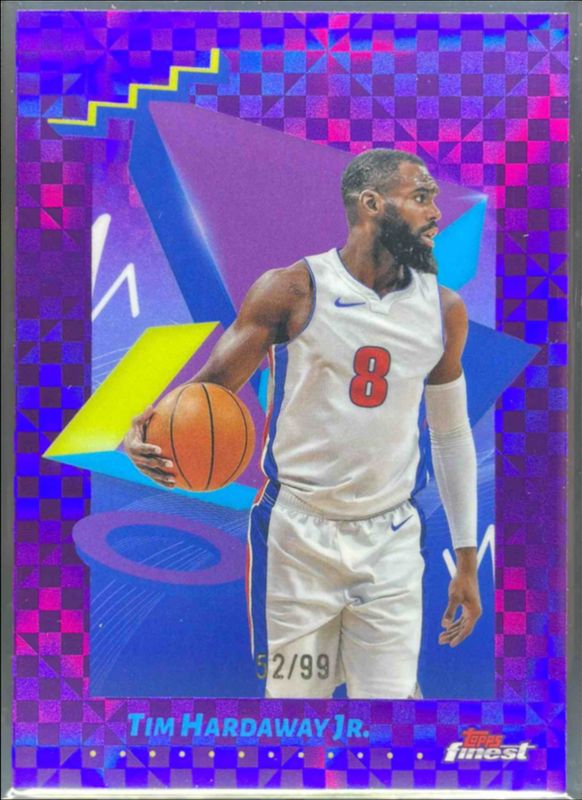 Tim Hardaway 2024 Topps Finest #125 Base Uncommon - Purple X-Fractor /99 RAW