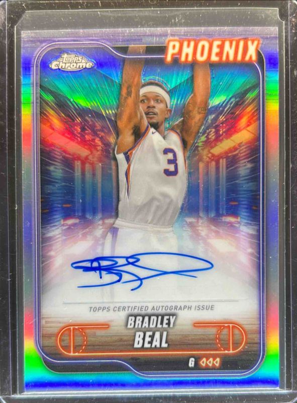 Bradley Beal 2024 Topps Chrome #TCA-BB Chrome Autographs - Refractor RAW