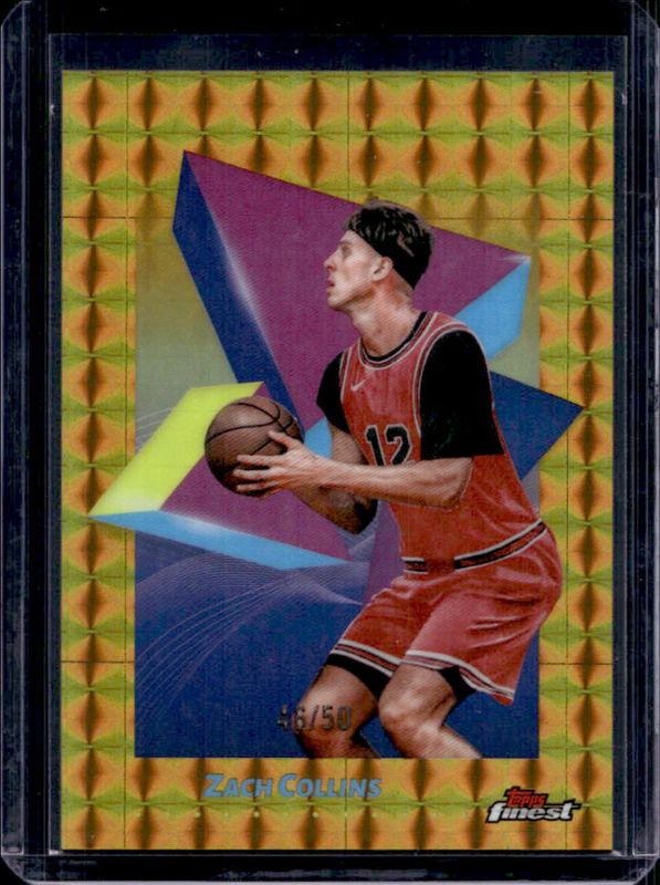 Zach Collins 2024 Topps Finest #84 Base Common - Gold Geometric Refractor /50 RAW