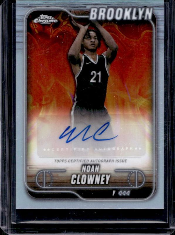 Noah Clowney 2024 Topps Chrome #TCA-NC Chrome Autographs - Refractor RAW