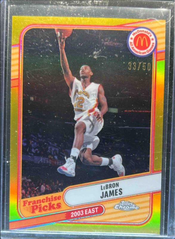 LeBron James 2024 Topps Chrome McDonald's All-American #REA-LEB Franchise Picks - Gold Refractor /50 RAW