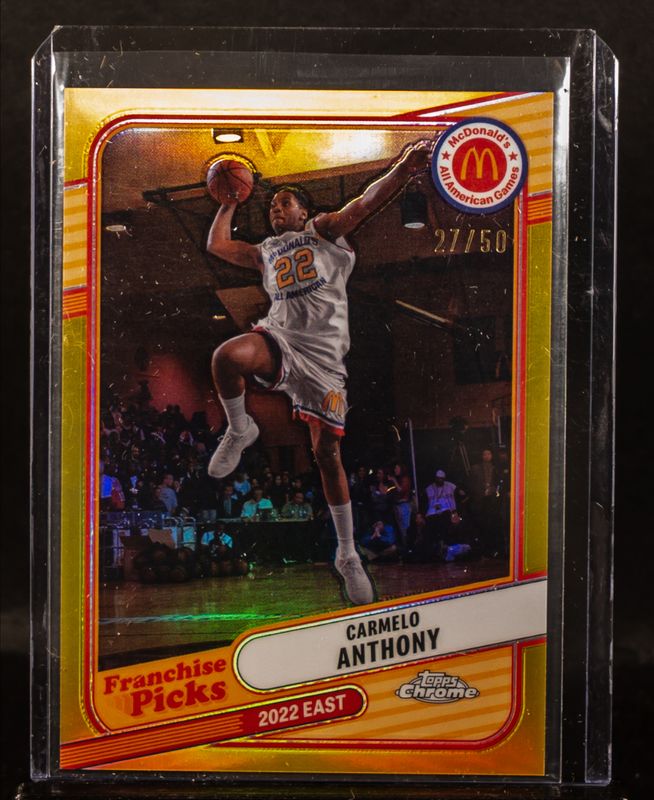 Carmelo Anthony 2024 Topps Chrome McDonald's All-American #REA-CAR Franchise Picks - Gold Refractor /50 RAW