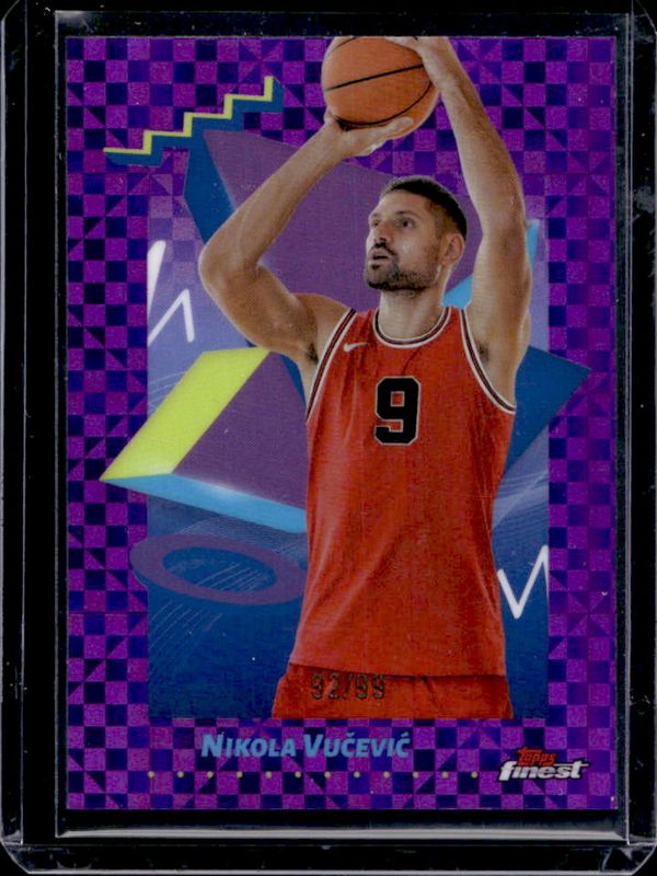 Nikola Vucevic 2024 Topps Finest #114 Base Uncommon - Purple X-Fractor /99 RAW