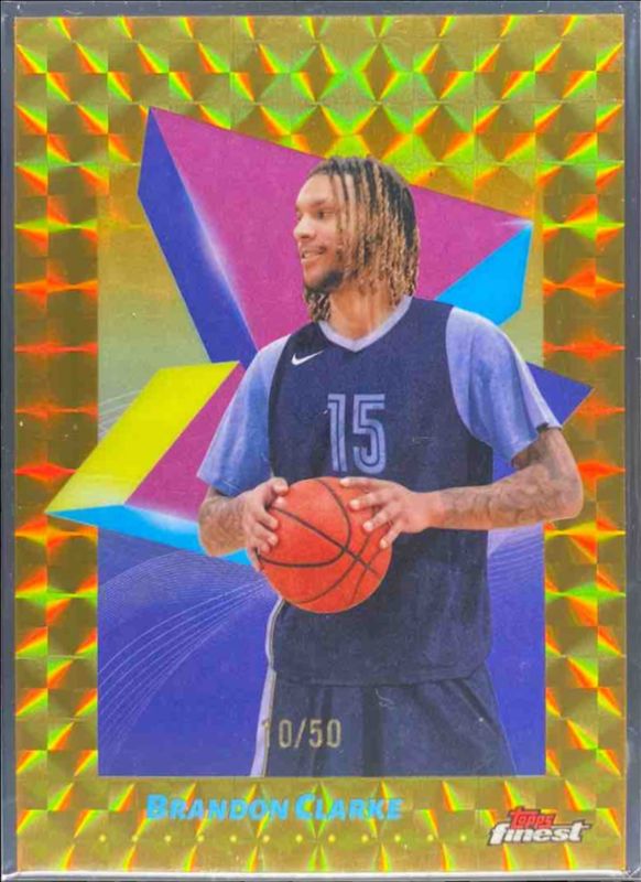 2024 Topps Finest #49 Base Common - Gold Geometric Refractor /50