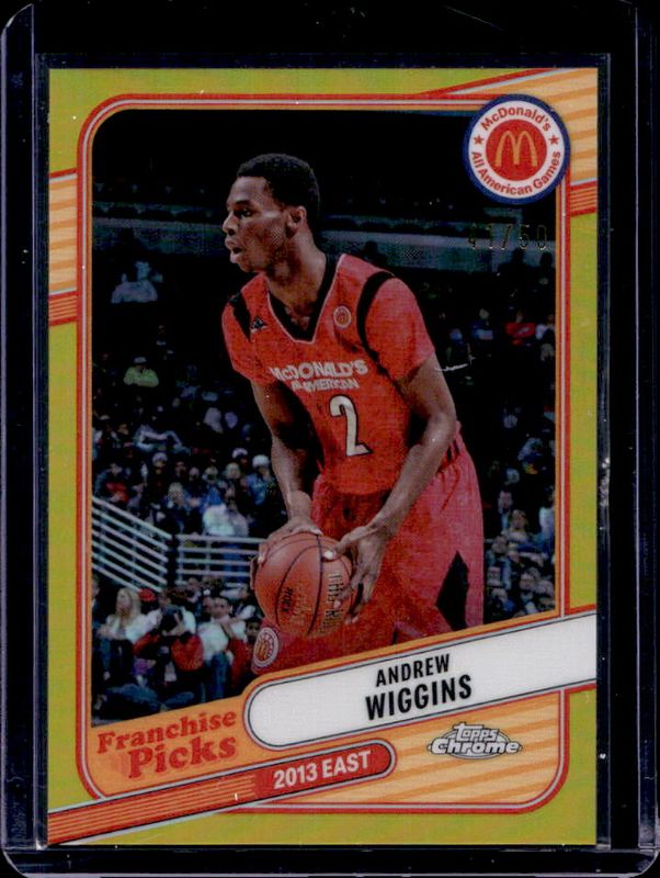 Andrew Wiggins 2024 Topps Chrome McDonald's All-American #REA-AWI Franchise Picks - Gold Refractor /50 RAW