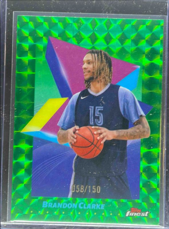 2024 Topps Finest #49 Base Common - Green Geometric Refractor /150