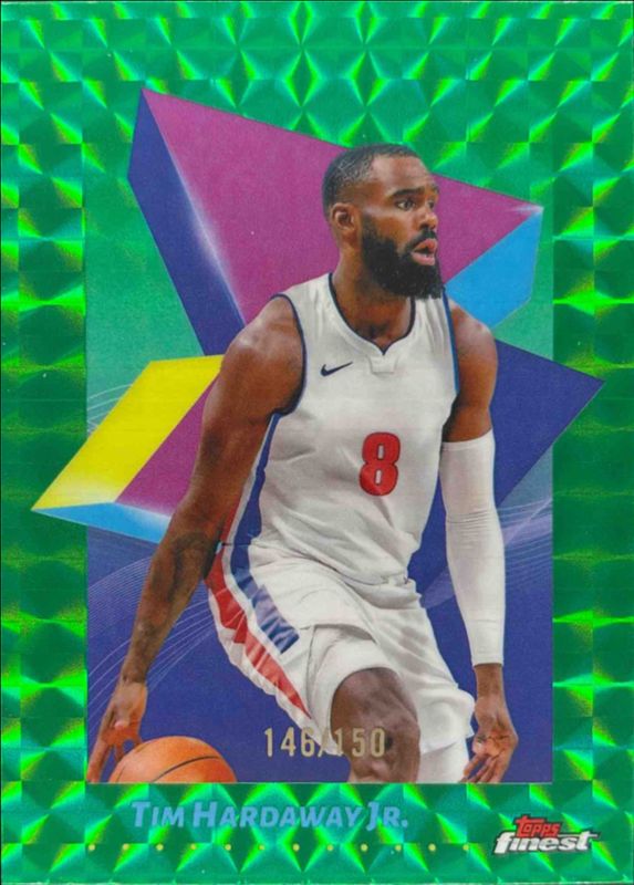 Tim Hardaway 2024 Topps Finest #30 Base Common - Green Geometric Refractor /150 RAW