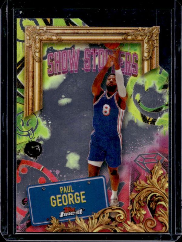 Paul George 2024 Topps Finest #S-22 Showstoppers RAW