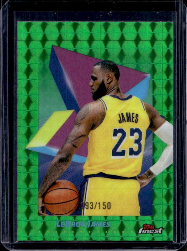 LeBron James 2024 Topps Finest #45 Base Common - Green Geometric Refractor /150 RAW