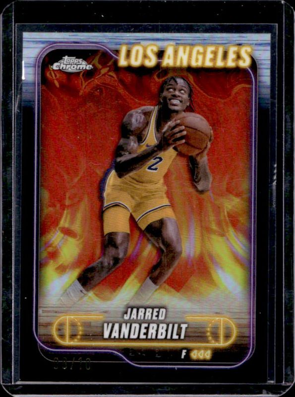 Jarred Vanderbilt 2024 Topps Chrome #27 Black Refractor /10 RAW