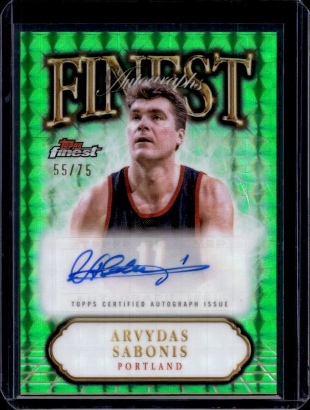 2024 Topps Finest #FA-ASB Finest Autographs - Green Geometric Refractor /75