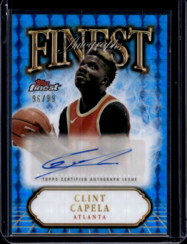 Clint Capela 2024 Topps Finest #FA-CC Finest Autographs - Blue Geometric Refractor /99 RAW