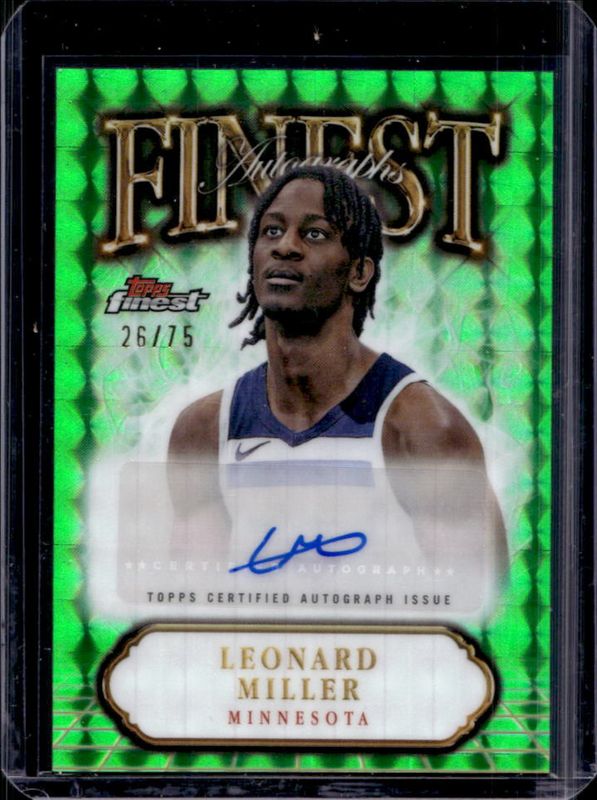 2024 Topps Finest #FA-LM Finest Autographs - Green Geometric Refractor /75