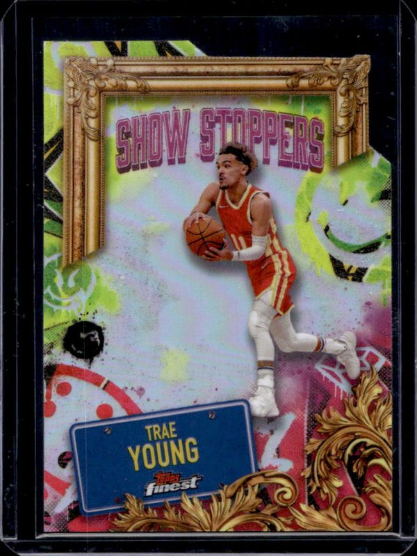 Trae Young 2024 Topps Finest #S-10 Showstoppers - Refractor RAW