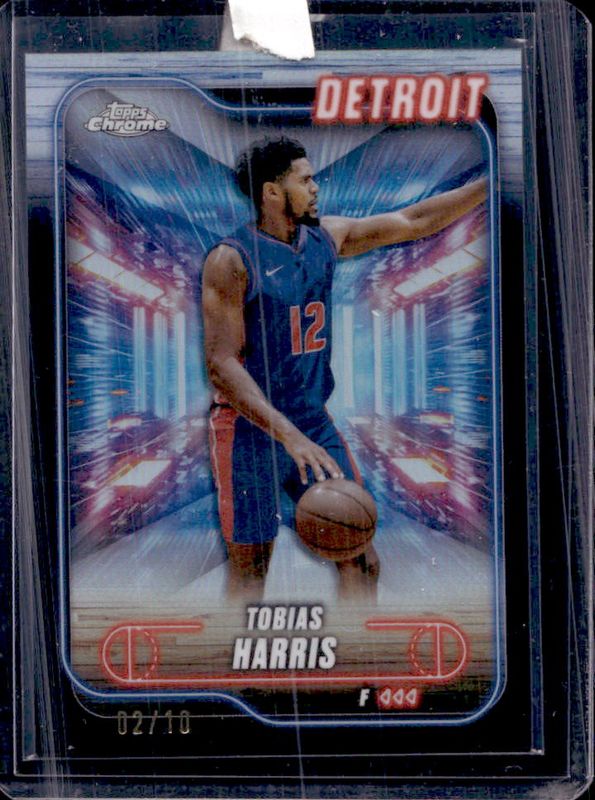 Tobias Harris 2024 Topps Chrome #5 Black Refractor /10 RAW