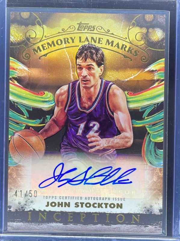 John Stockton 2024 Topps Inception #MLM-JS Memory Lane Marks - Holo Gold /50 RAW