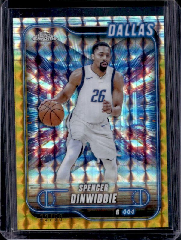 Spencer Dinwiddie 2024 Topps Chrome #175 Gold Geometric Refractor /50 RAW