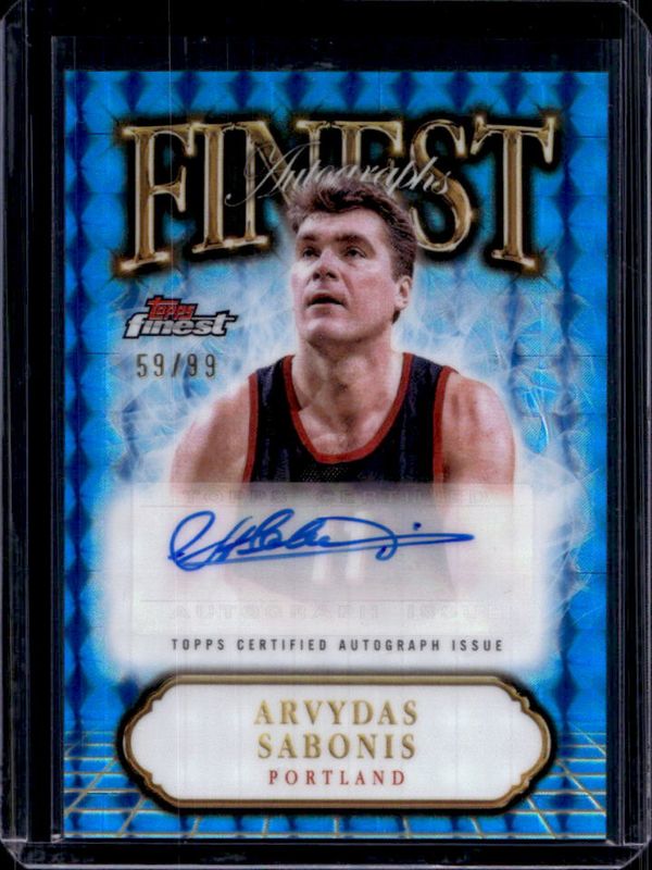 2024 Topps Finest #FA-ASB Finest Autographs - Blue Geometric Refractor /99