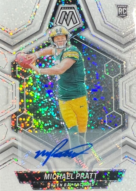 Michael Pratt 2024 Mosaic #400 Rookie Autographs - White Sparkle /1 RAW