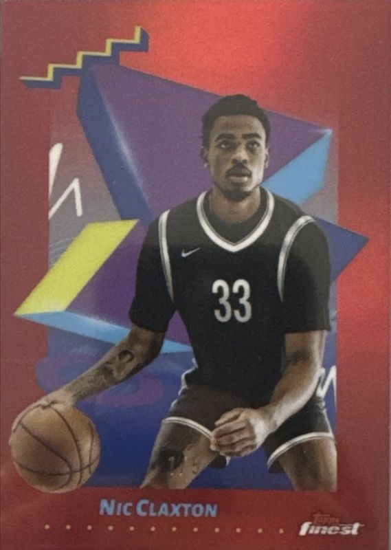 Nic Claxton 2024 Topps Finest #109 Base Uncommon - Red Refractor /5 RAW
