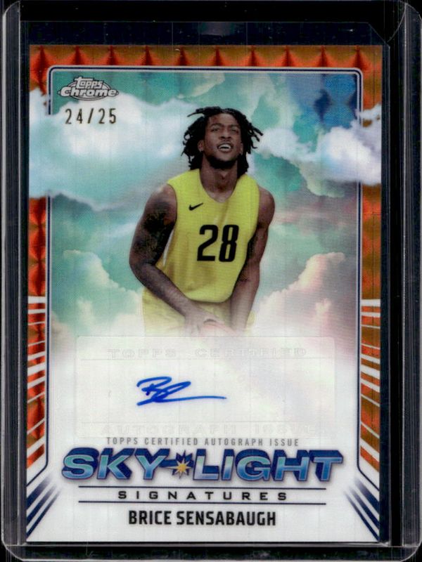 Brice Sensabaugh 2024 Topps Chrome #SLS-BS Sky Light Signatures - Orange Geometric Refractor /25 RAW