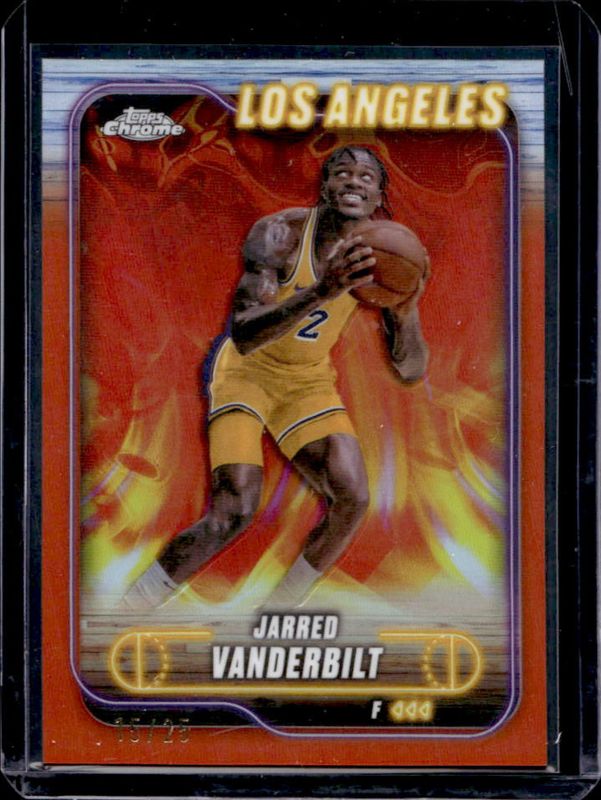 Jarred Vanderbilt 2024 Topps Chrome #27 Orange Refractor /25 RAW