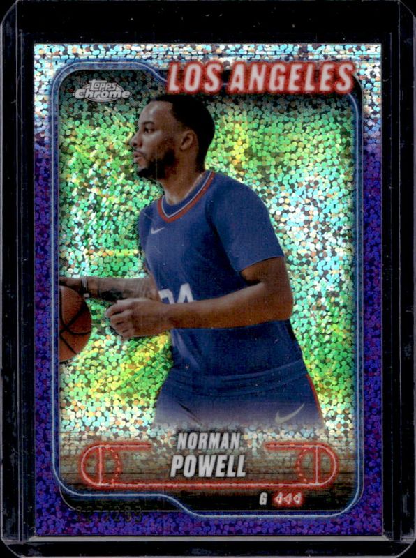 Norman Powell 2024 Topps Chrome #176 Purple Speckle Refractor /299 RAW