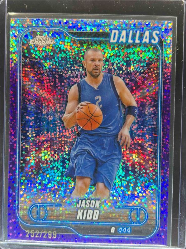 Jason Kidd 2024 Topps Chrome #129 Purple Speckle Refractor /299 RAW